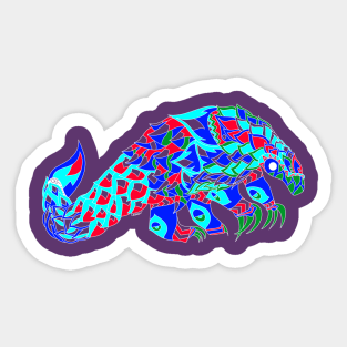 mexican pangolin armadillo ecopop cute animal art Sticker